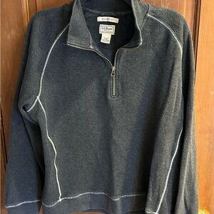 L.L. Bean Blue Zip Up Sweater with Raglan Sleeves